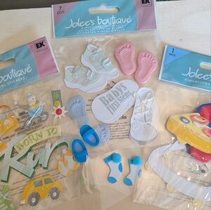 Jolee's Boutique Baby Shower Sticker Pack - Blue, Pink, Yellow Accents